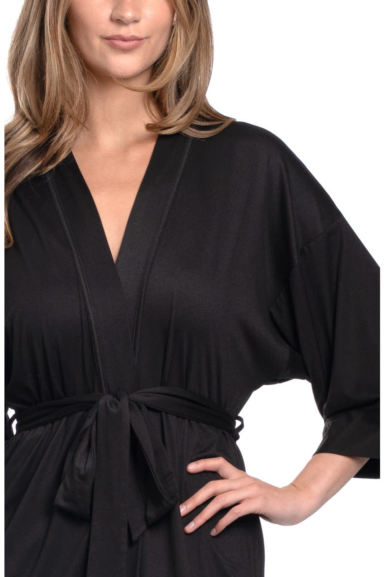 Lettie Knit Robe, Alternate, color, BLACK