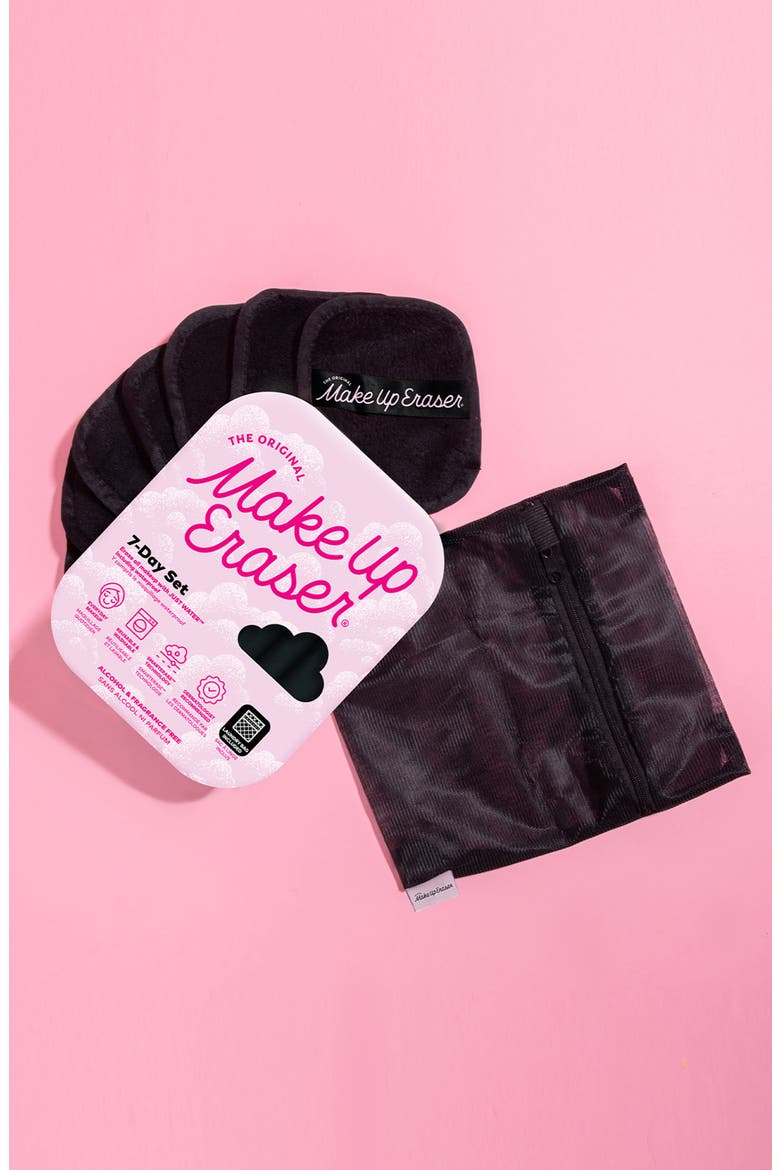 7-Day Chic MakeUp Eraser Set with Laundry Bag, Alternate, color, BLACK