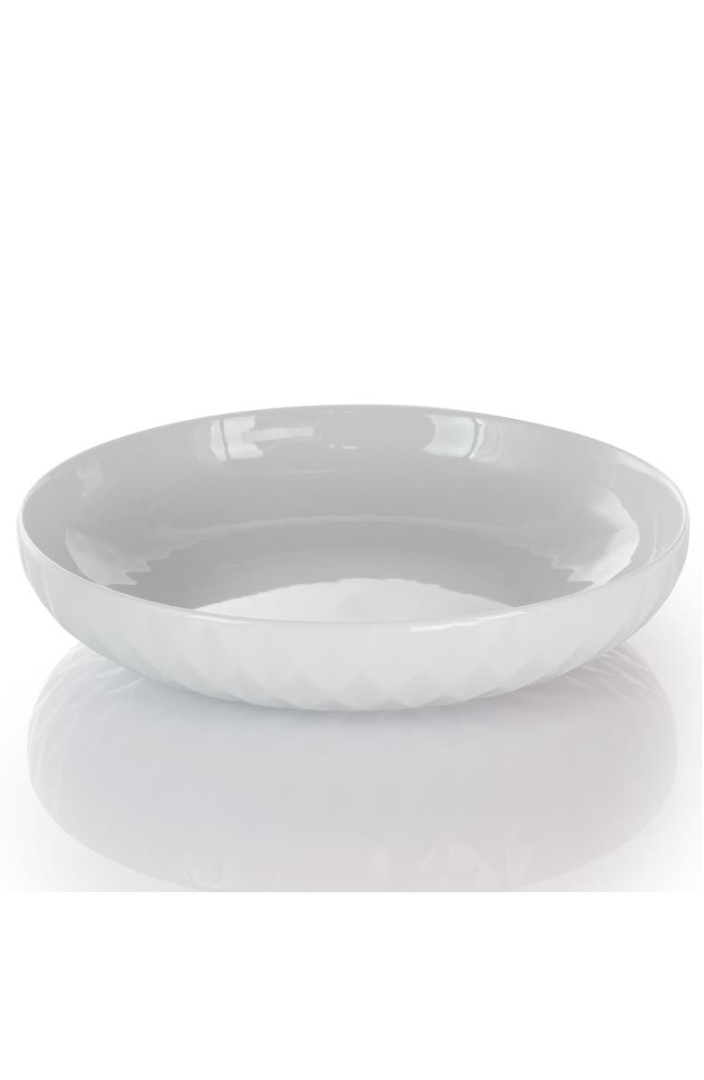 Elama Sienna 18 Piece Porcelain Dinnerware Set, Alternate, color, White