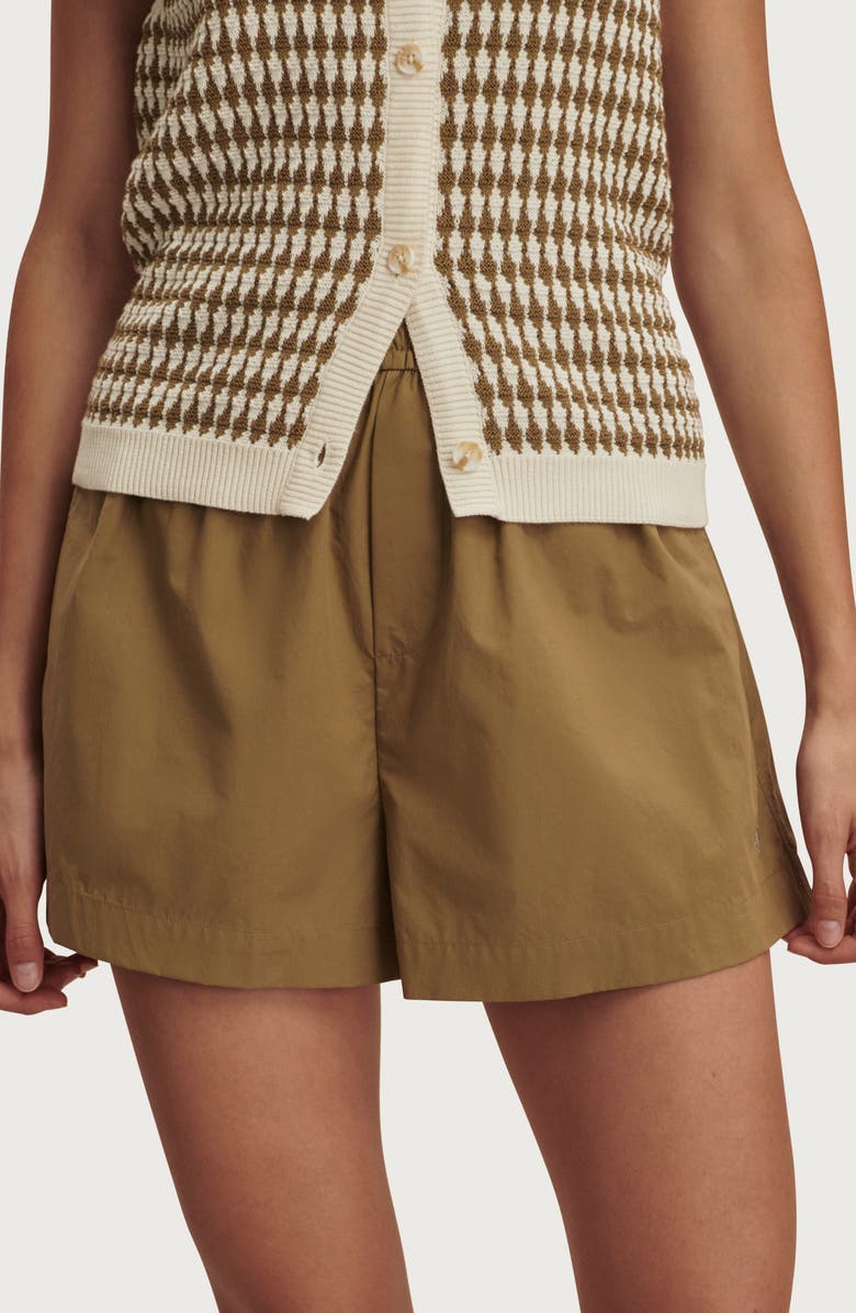 Varley Morales Cotton Poplin Shorts, Alternate, color, Golden Olive