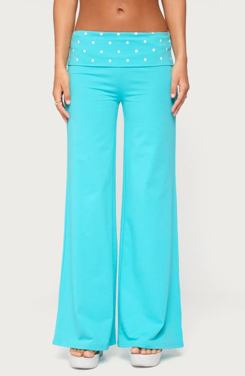 Reeva Polka Dot Foldover Pants