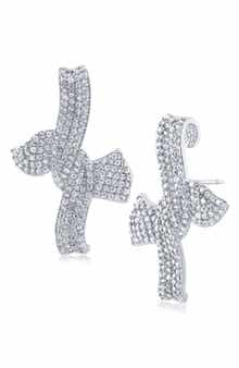 CZ by Kenneth Jay Lane Pavé CZ Bow Statement Earrings
