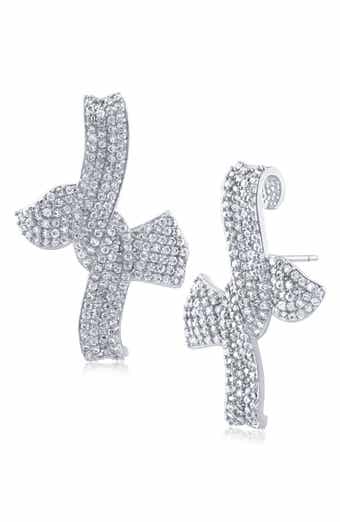 Pavé CZ Bow Statement Earrings