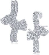 CZ by Kenneth Jay Lane Pavé CZ Bow Statement Earrings