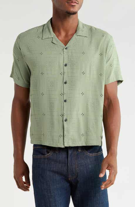 Floral Eyelet Embroidered Boxy Fit Camp Shirt