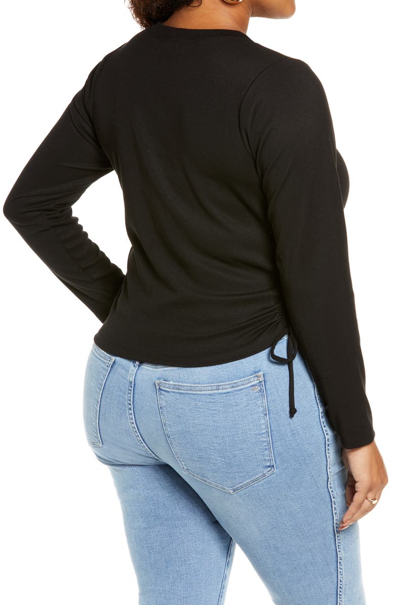 Open Edit Tie Side Long Sleeve Top, Alternate, color,