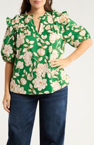 SUGARLIPS Lucena Floral Print Cotton Poplin Shirt