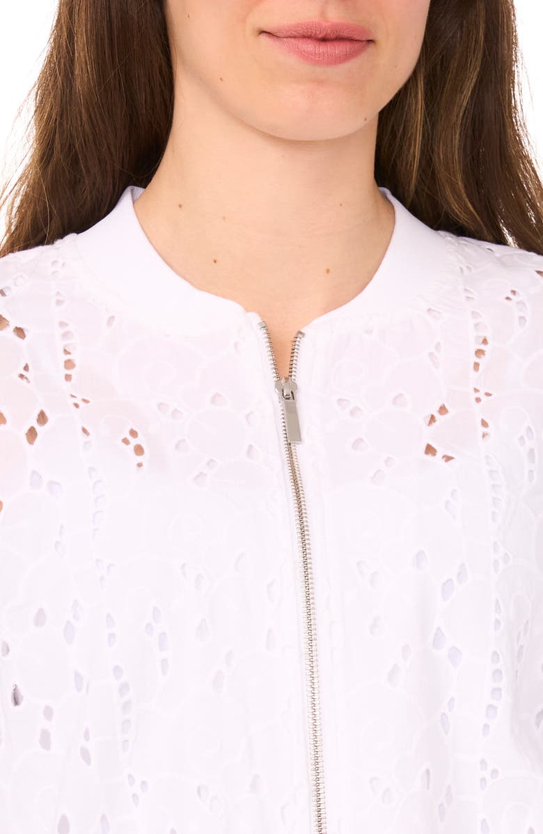 Halogen<sup>®</sup> Embroidered Eyelet Cotton Bomber Jacket, Alternate, color,