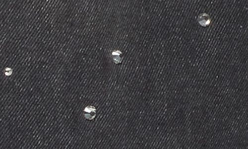 Edikted Embellished Low Rise Wide Leg Jeans In Black