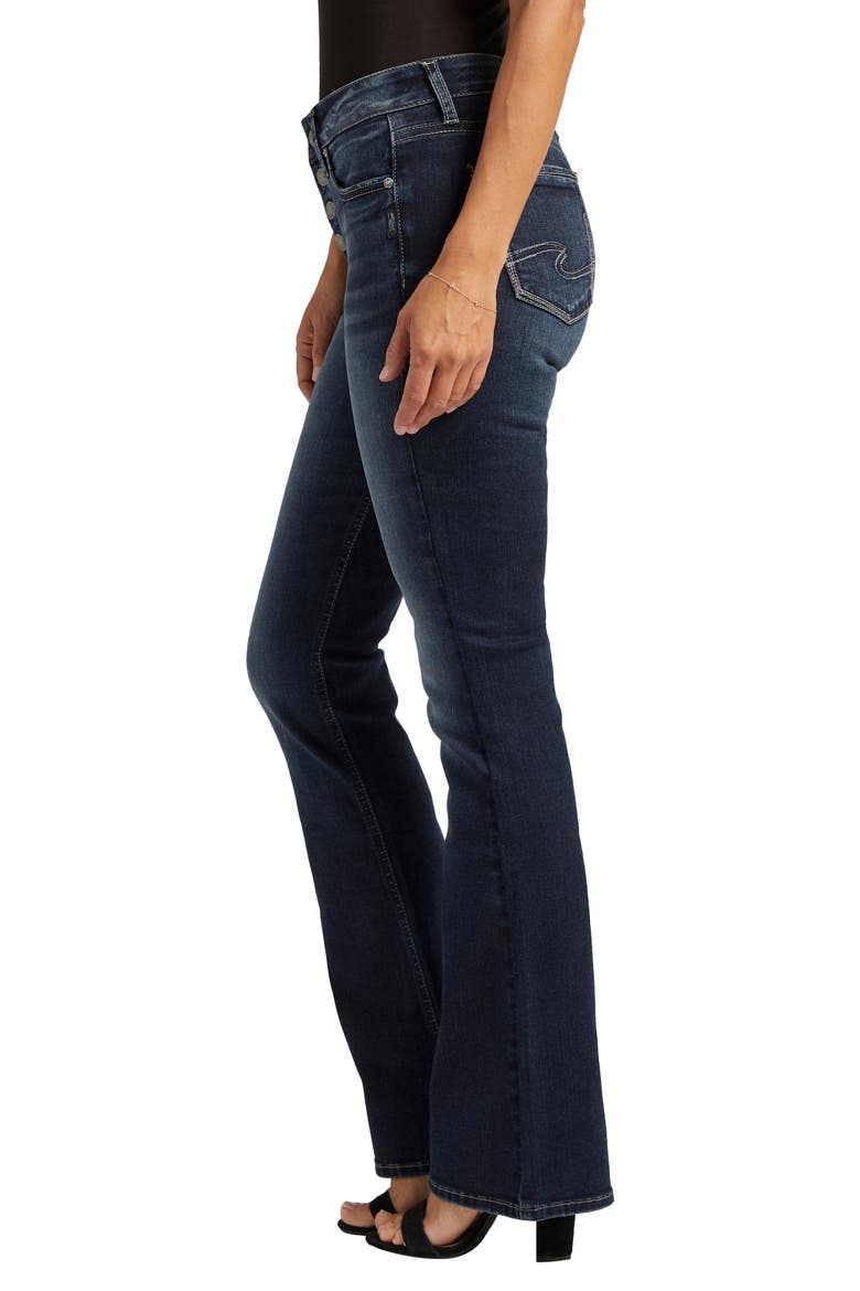 Suki Exposed Button Mid Rise Bootcut Jeans, Alternate, color, INDIGO