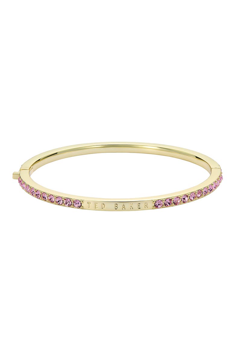 Claudia Narrow Crystal Hinge Bracelet, Alternate, color, GOLD/ PINK