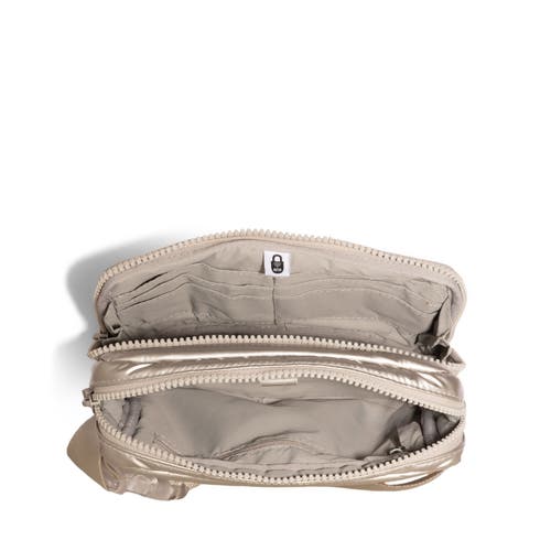 Baggallini Modern Belt Bag Sling In Platinum Ecopuff