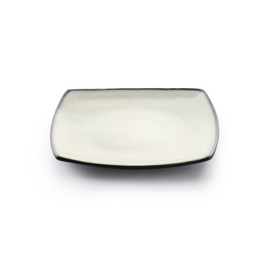 Gibson Elite 16 Piece Square Stoneware Dinnerware Set In White