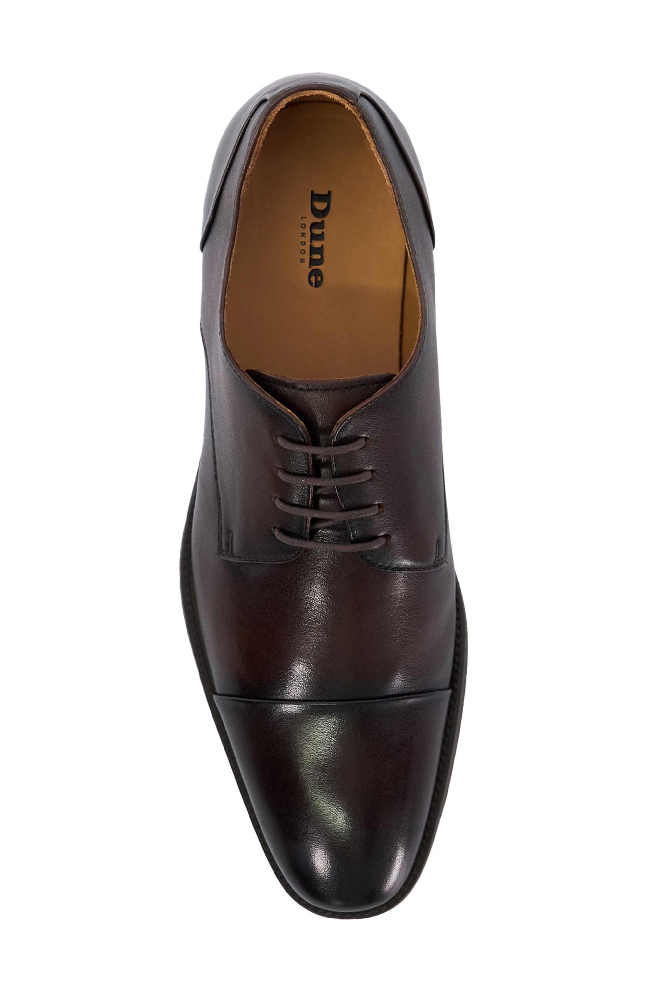 Dune London Suffix Plain Toe Oxford, Alternate, color, Brown