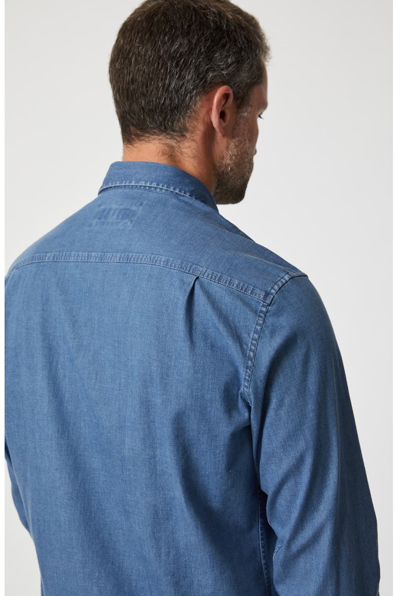 Denim Button-Up Shirt, Alternate, color, LIGHT