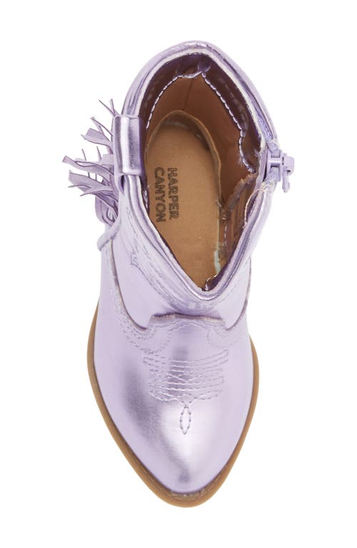 Harper Canyon Kids' Fringe Metallic Western Boot In Purple