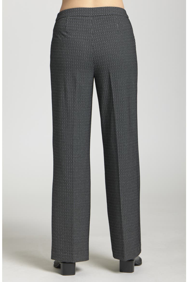 Chevron Pleat Front Straight Leg Pants, Alternate, color, BLACK/ GREY/ SILVER