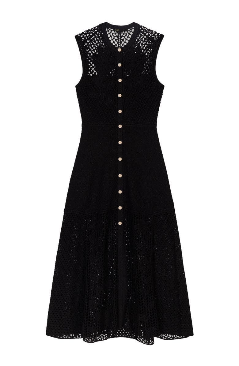 maje Crochet-knit maxi dress, Alternate, color, 