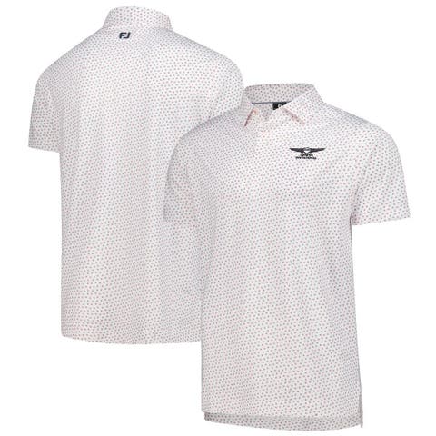 Men's FootJoy  White Genesis Invitational ProDry Bounce Print Stretch Pique Polo