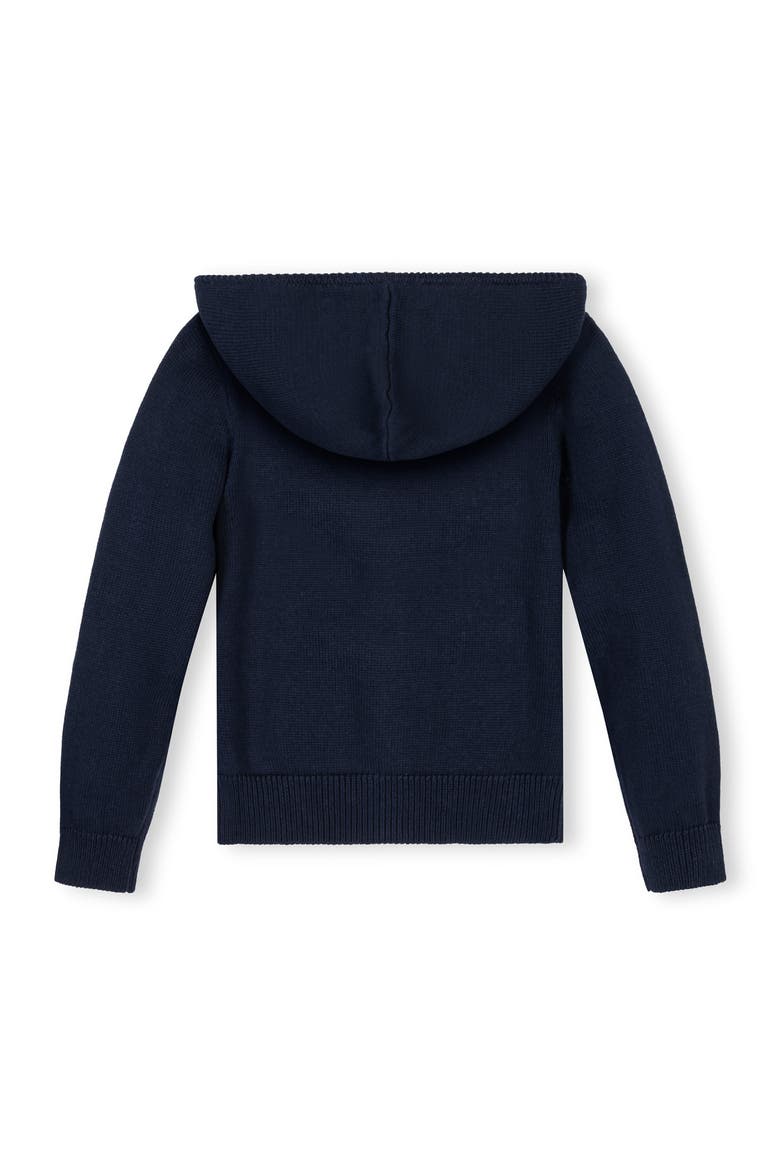 Kids' Organic Full Zip Hoodie Sweater, Alternate, color, Navy Argyle