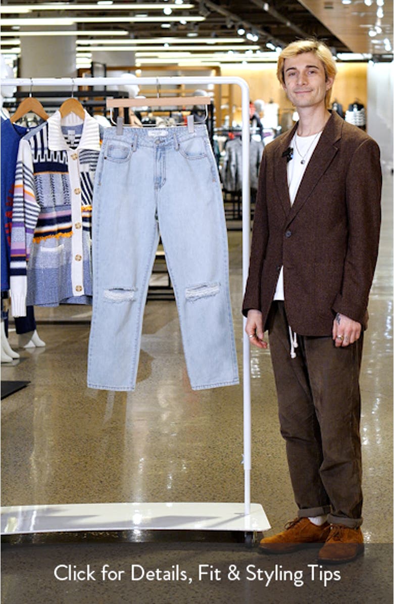 Classic Summer Distressed Straight Leg Jeans, sales video thumbnail