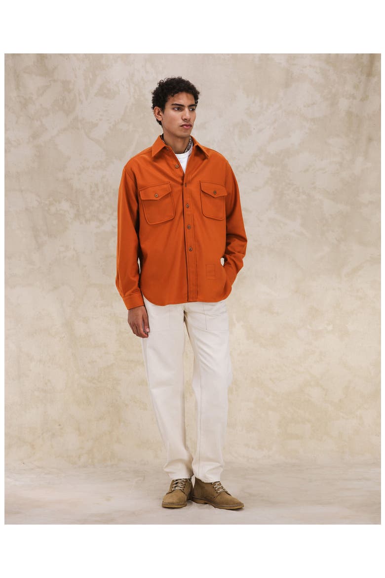 CPO Flannel Wool Overshirt, Alternate, color, ORANGE