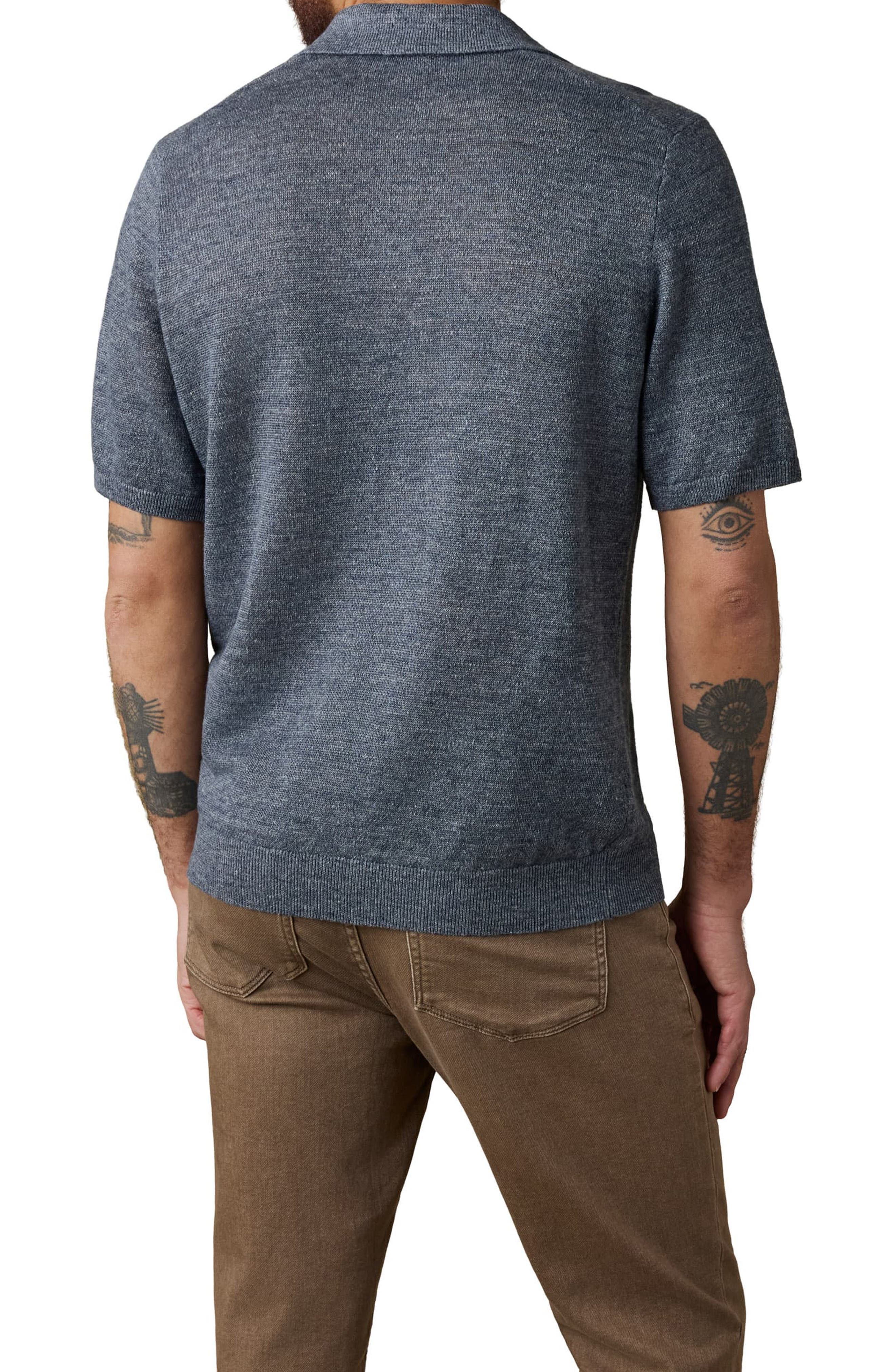 Stripe Linen Sweater Polo - image 4