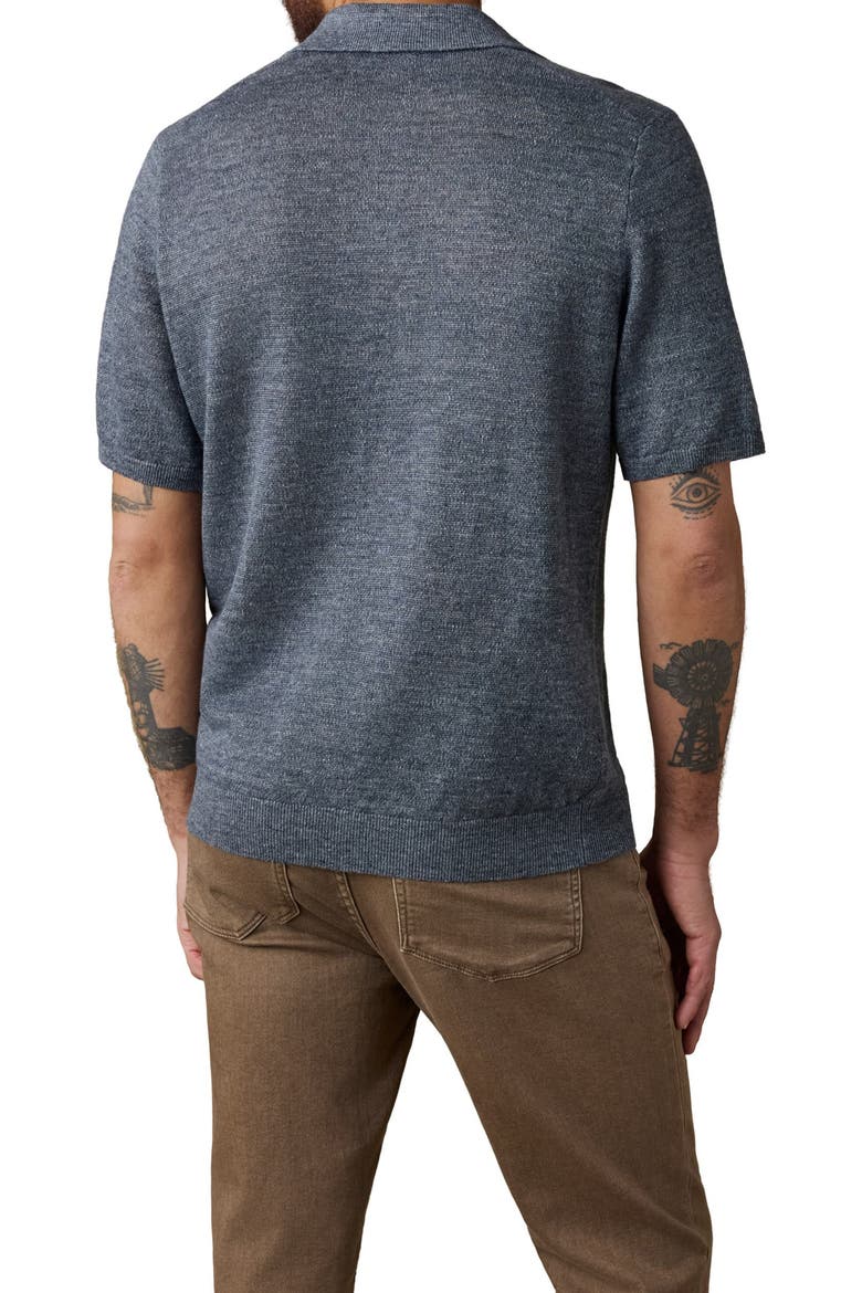 Stripe Linen Sweater Polo, Alternate, color, CARIBBEAN NAVY MELANGE