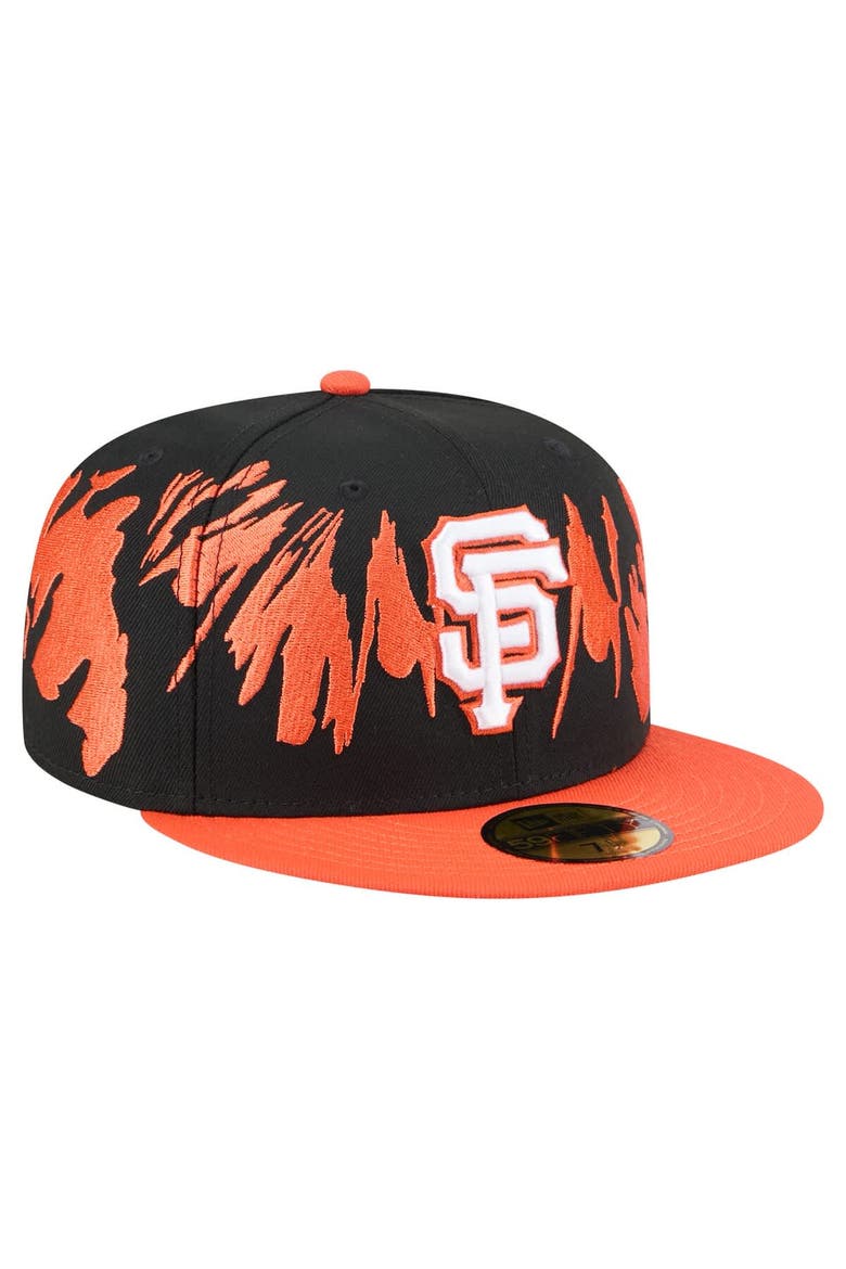 Men's New Era Black/Orange San Francisco Giants Retro Pattern 59FIFTY Fitted Hat, Alternate, color, Black