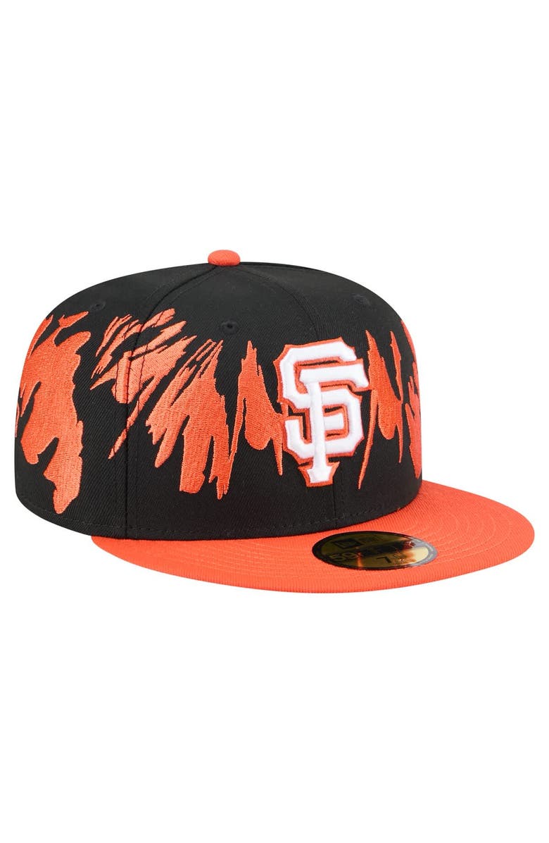 New Era Men's New Era Black/Orange San Francisco Giants Retro Pattern 59FIFTY Fitted Hat, Alternate, color, Black