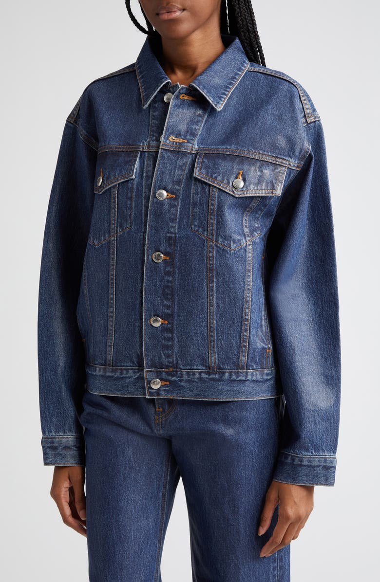 Alexander Wang Coated Denim Trucker Jacket, Alternate, color,