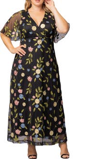 Kiyonna Embroidered Elegance Floral Gown