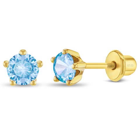 Prong CZ Solitaire Earrings
