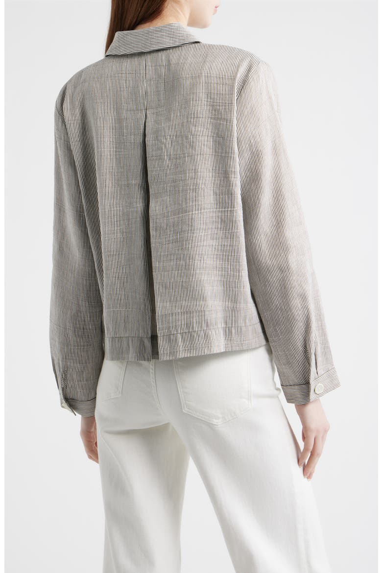 Linen Blend A-Line Jacket, Alternate, color, WREN