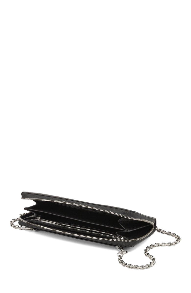 MCM Aren Chain Zip Around Wallet in Embossed Monogram Leather, Alternate, color,