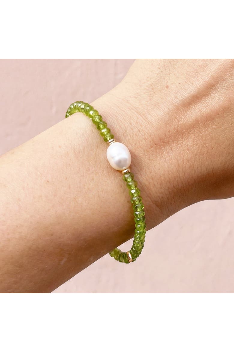 Peridot Bead Pearl Bracelet, Alternate, color, Peridot