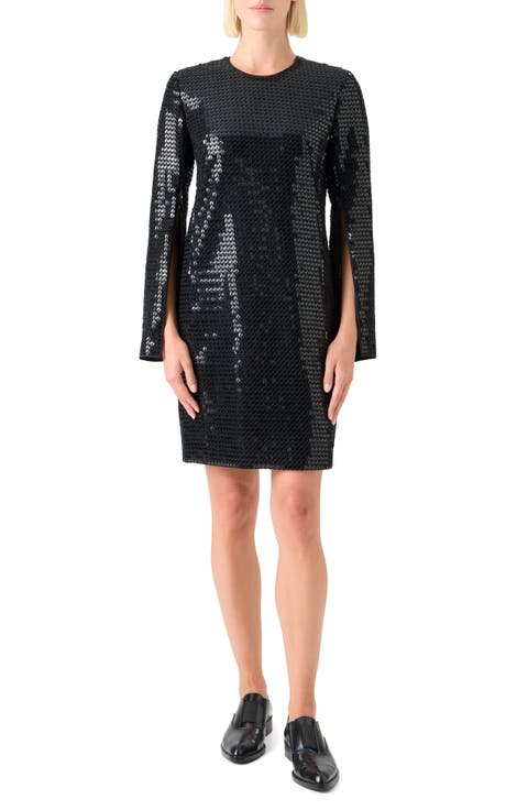 Long Sleeve Sequin Sheath Dress