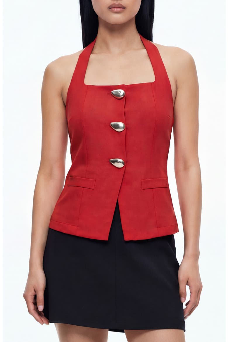 Yacht Halter Neck Top, Main, color, YACHT RED