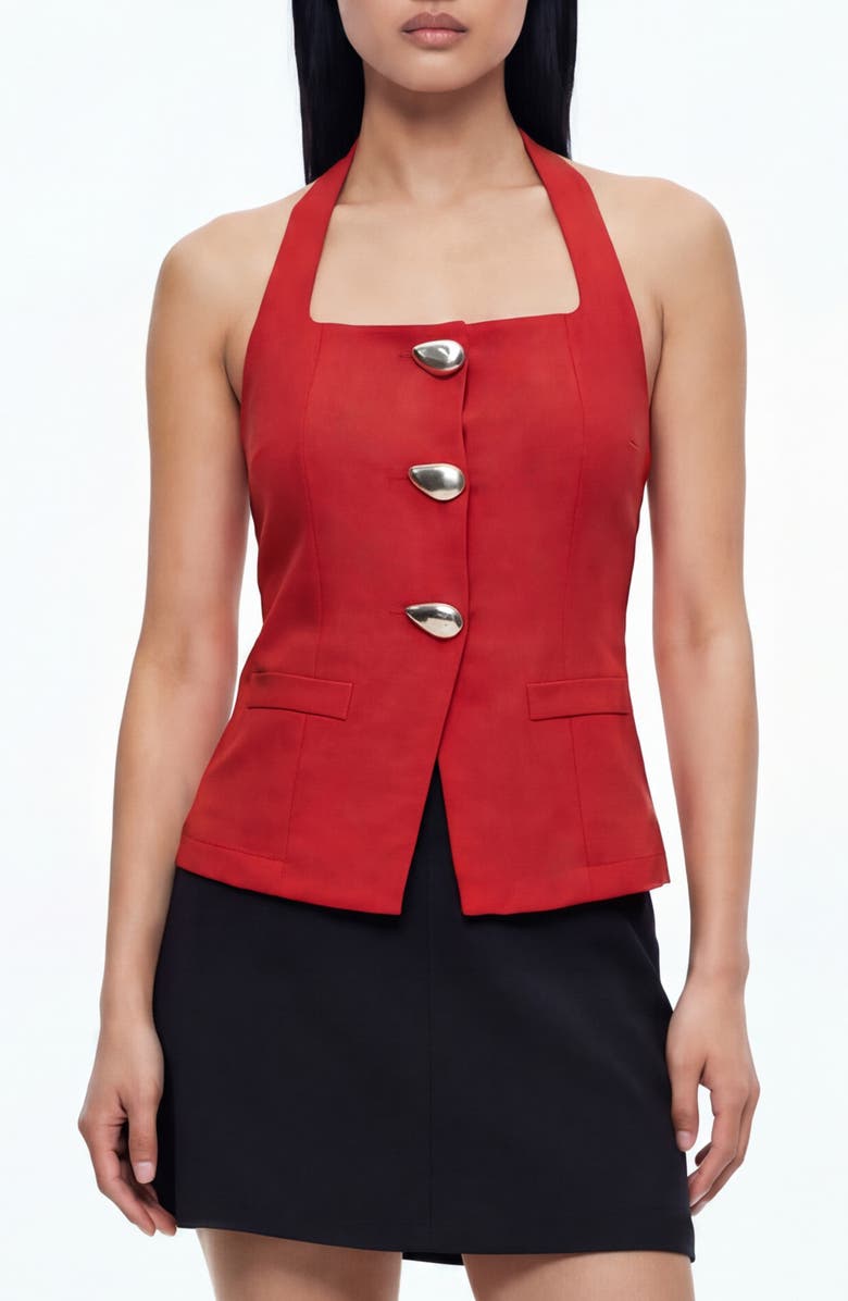 BY DESIGN Yacht Halter Neck Top, Main, color, Yacht Red