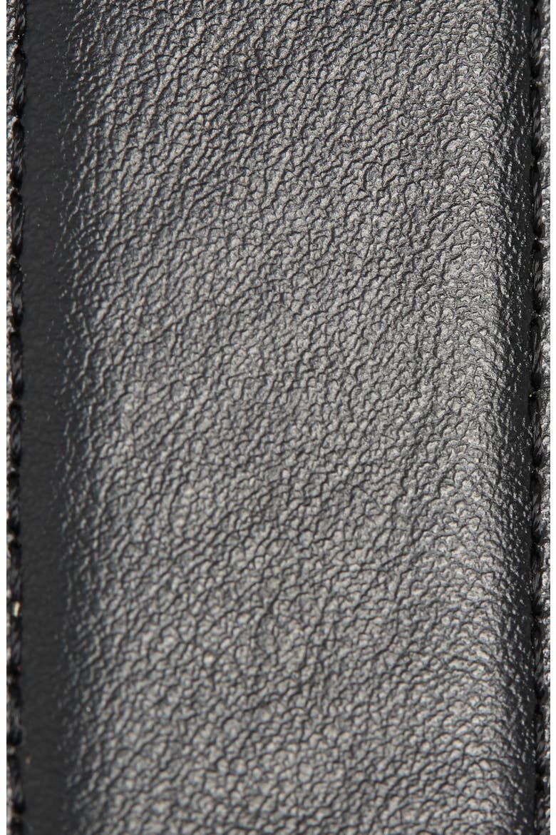 Square Buckle Leather Belt, Alternate, color, BLACK/ COGNAC