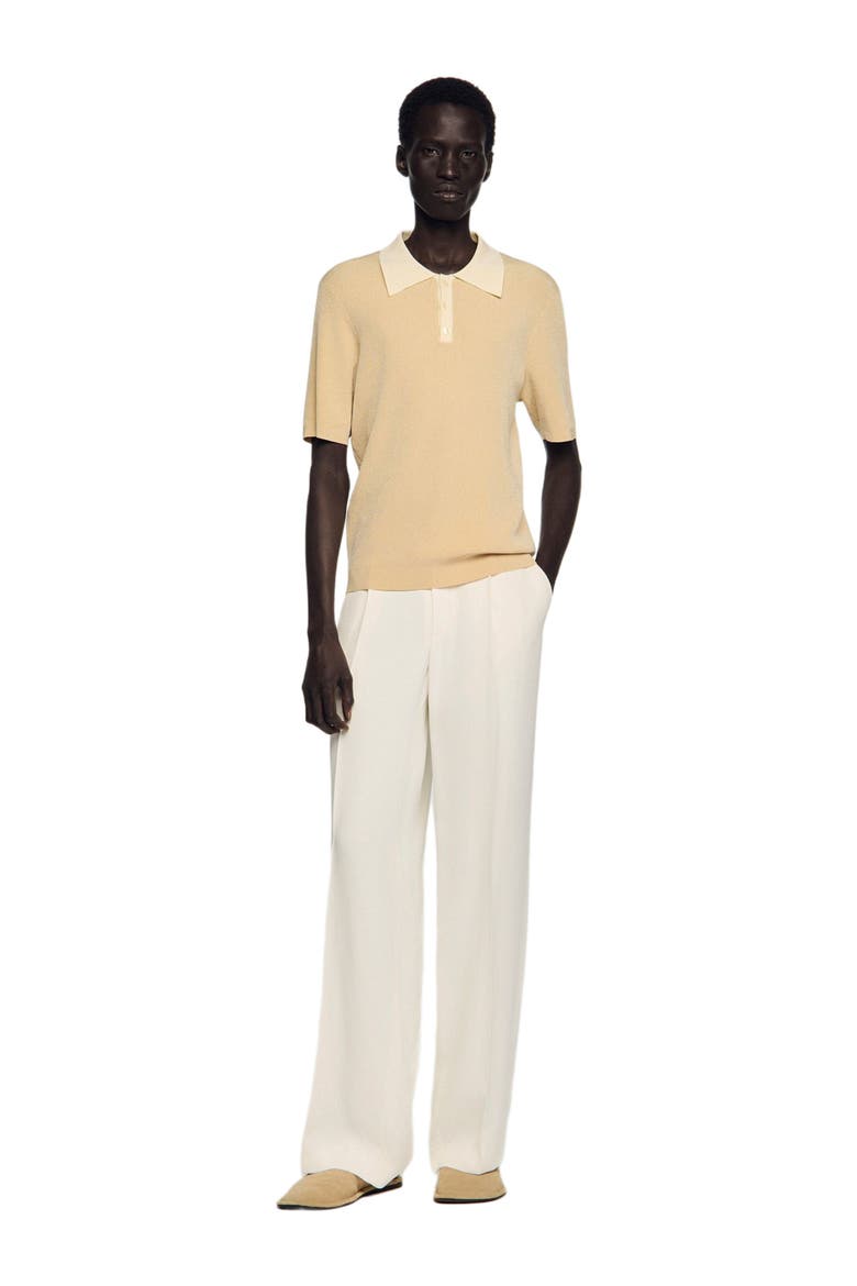 Two-tone polo shirt, Alternate, color, Sand