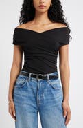 Open Edit Crossover Off the Shoulder Top