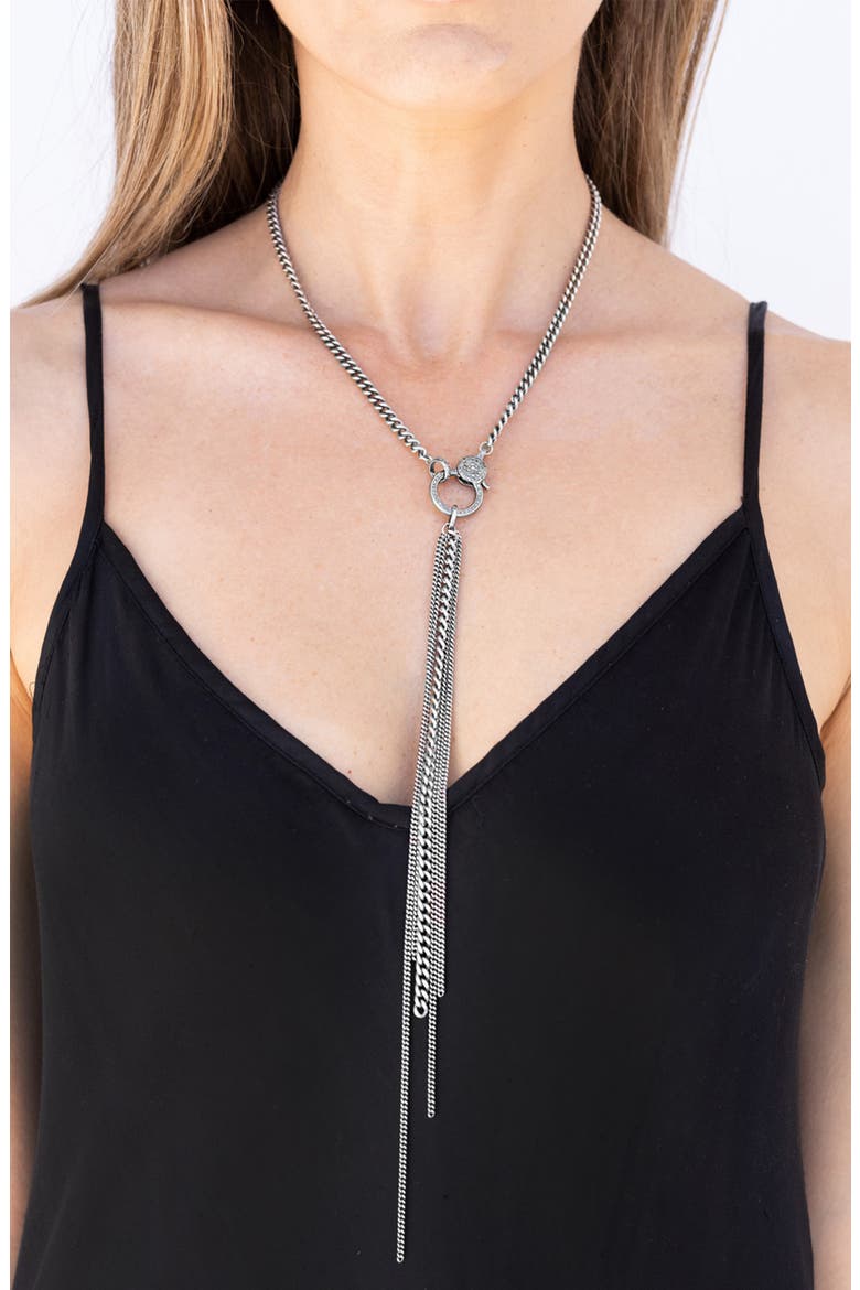 Chain Fringe Necklace, Alternate, color, Sterling Silver