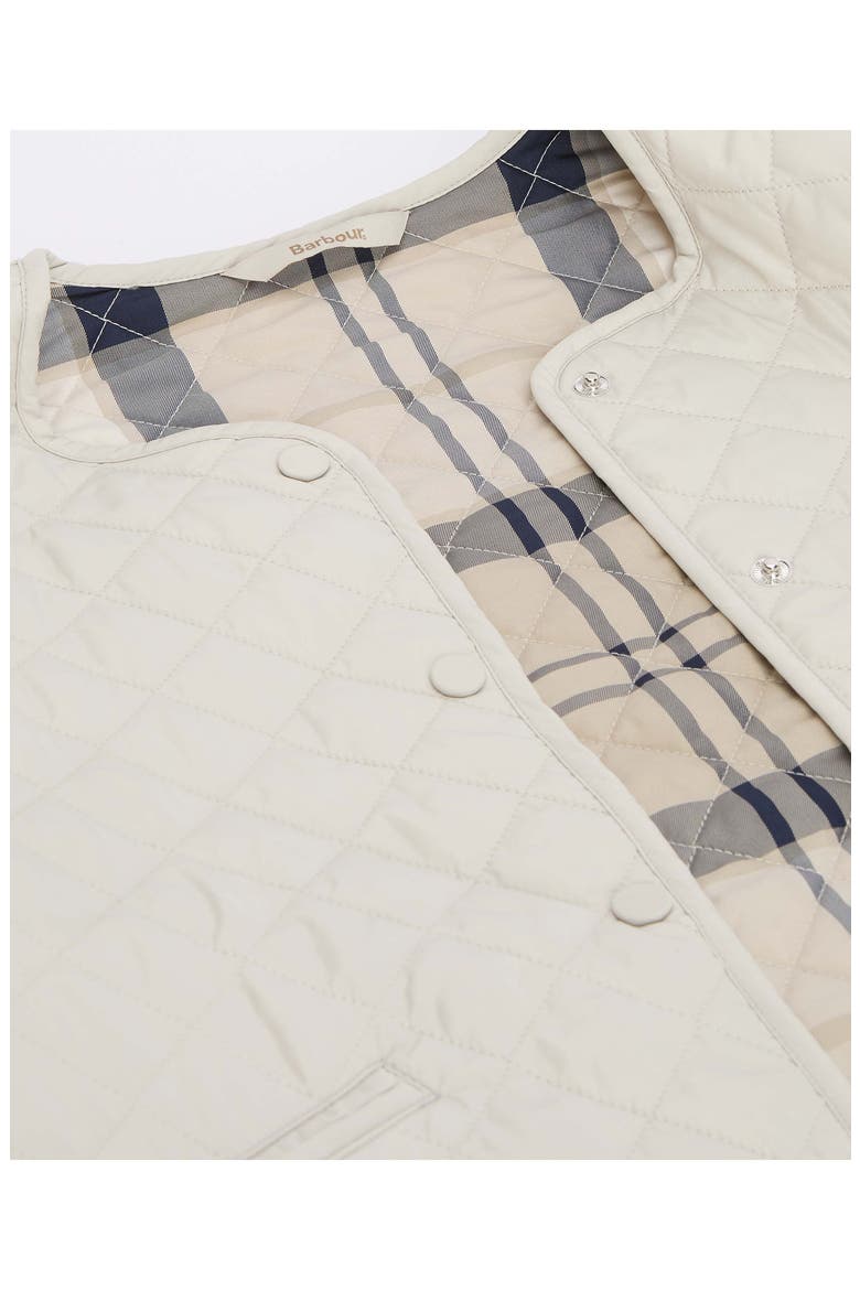 Cashel Collarless Quilted Jacket, Alternate, color, MIST/ DRESS NAVY TARTAN