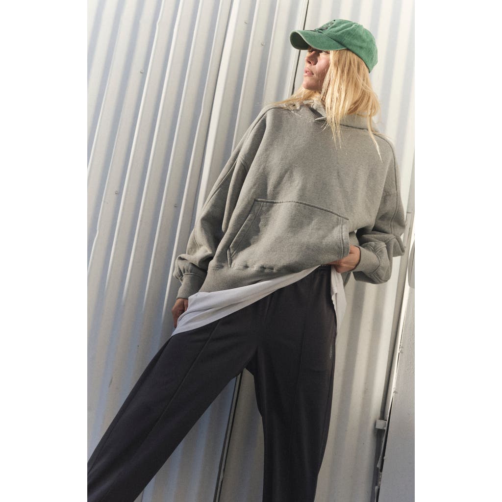 Free People A Cut Above Cotton Hoodie In Gray