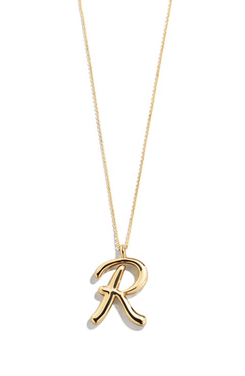 Script Initial Pendant Necklace
