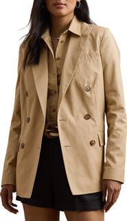 Lauren Ralph Lauren Double Breasted Cotton Twill Blazer