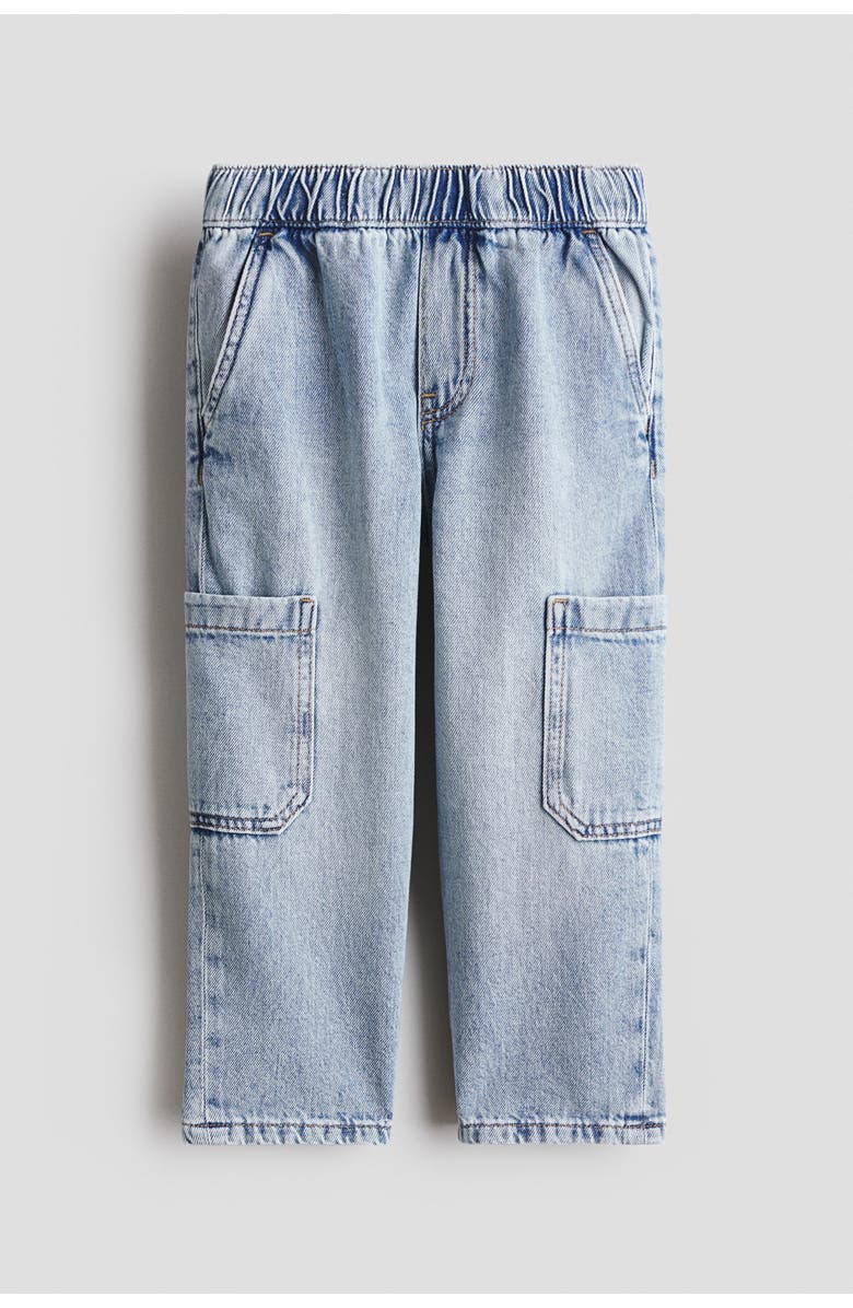 H&M Denim Cargo Joggers, Main, color, Pale Denim Blue