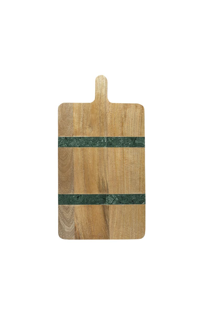 Foreside Home and Garden Cillian Dark Green Tall Marble Serving Board, Main, color, Brown