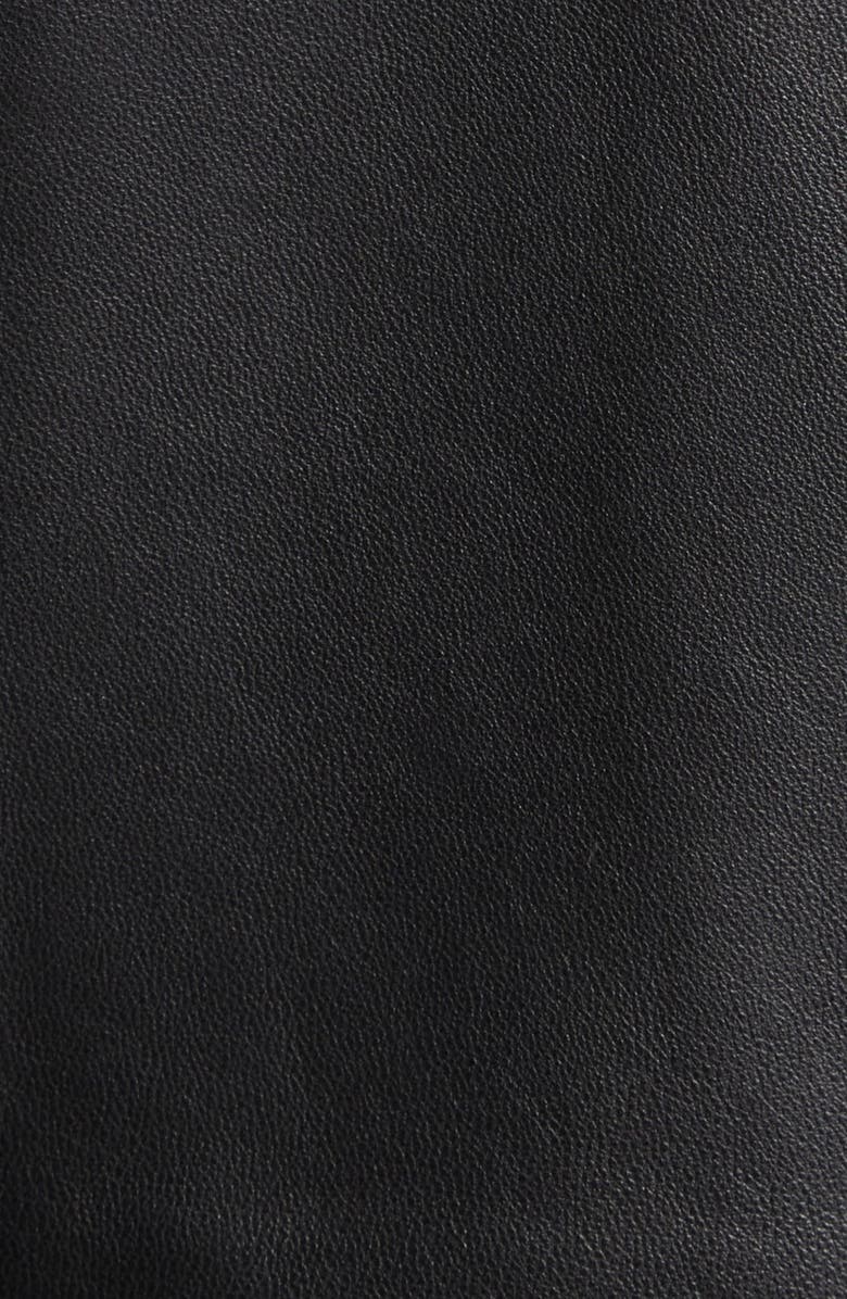 Victoria Beckham Gathered Waist Leather Midi Dress, Alternate, color,